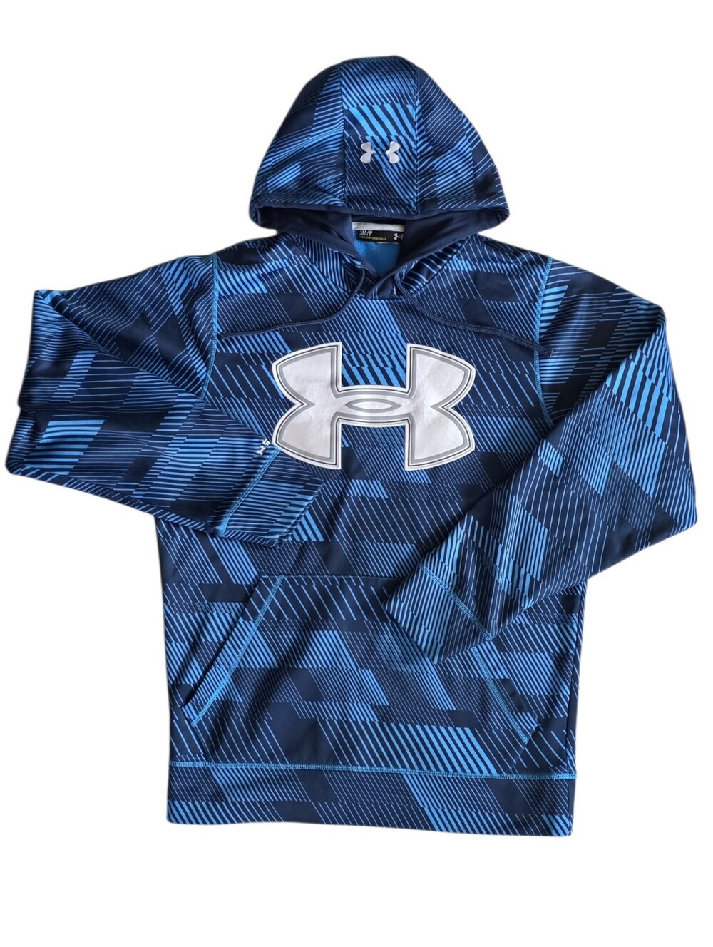 Under Armour Storm Small Blue Geometric Performance Athletic Pullover Hoodie